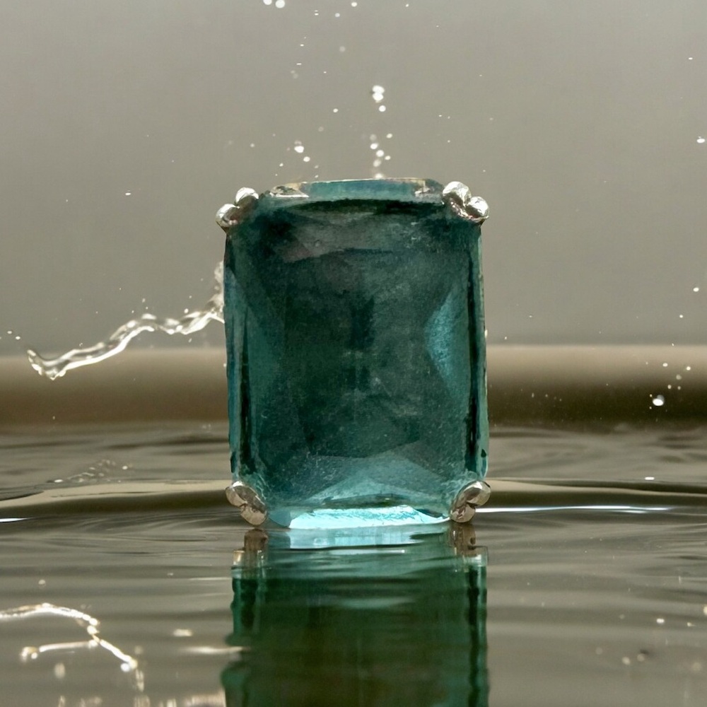 Silpada Aquamarine Blue and Silver Ring Size 7.5